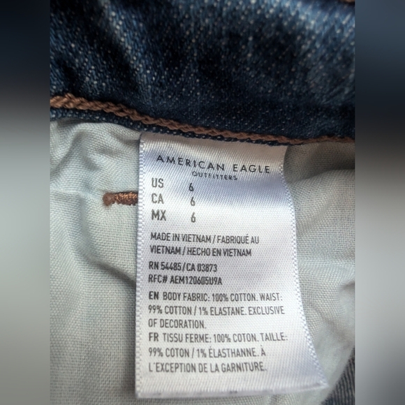 American Eagle Blue Distressed Jean Shorts - Picture 6 of 6